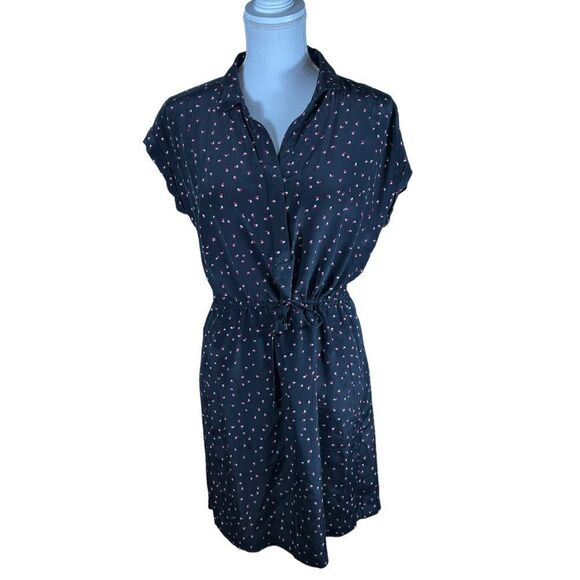 Gerard Darel Knee Length Heart Print Silk Dress - Picture 1 of 11